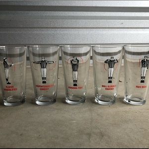 Vintage Football Referee Pint Glasses
